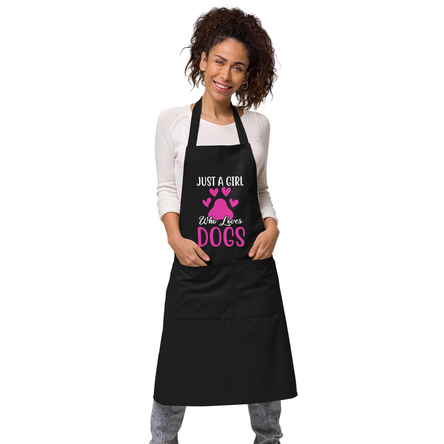 Just a Gift Who Loves Dogs Organic cotton apron