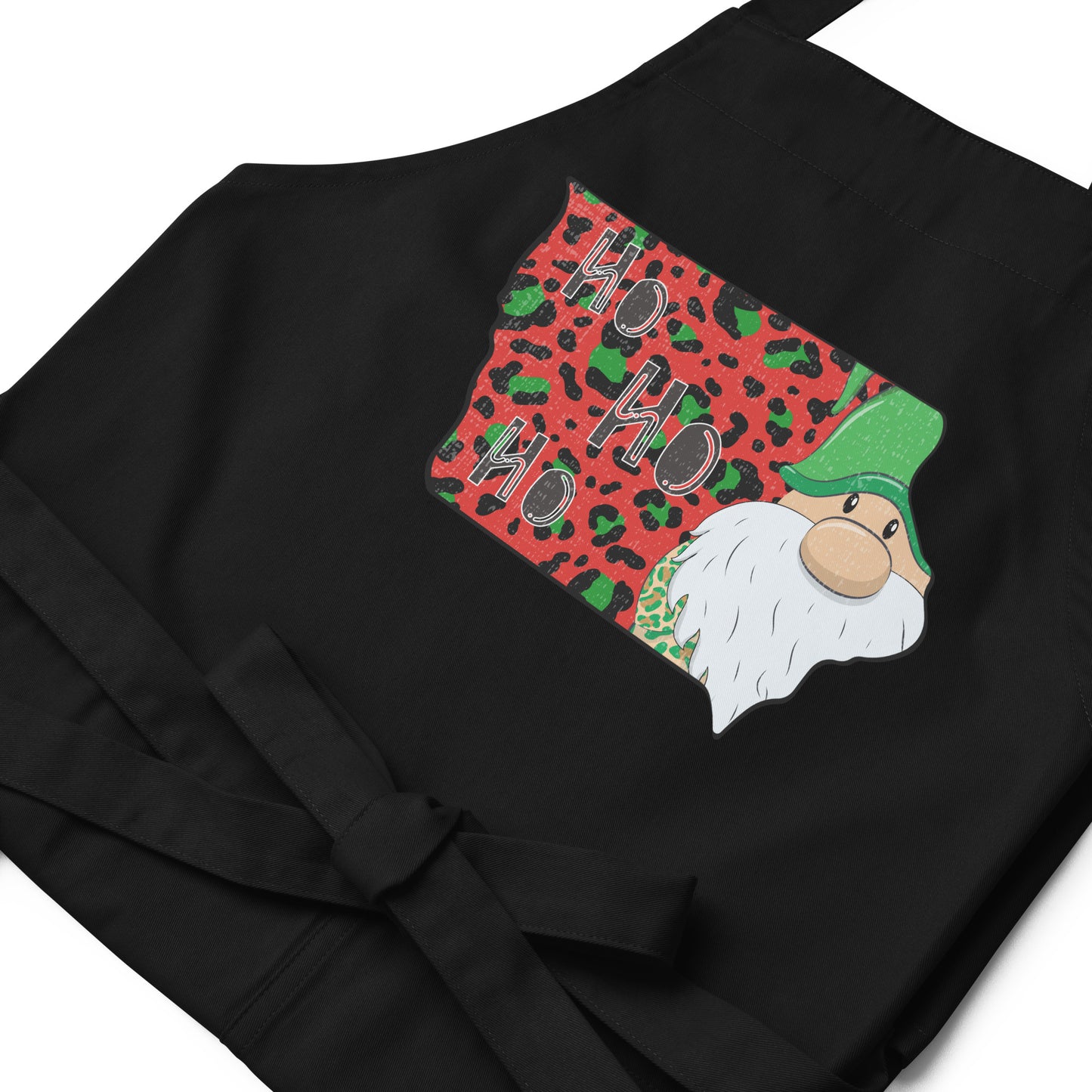 Iowa Christmas Elf Ho Ho Ho Organic cotton apron