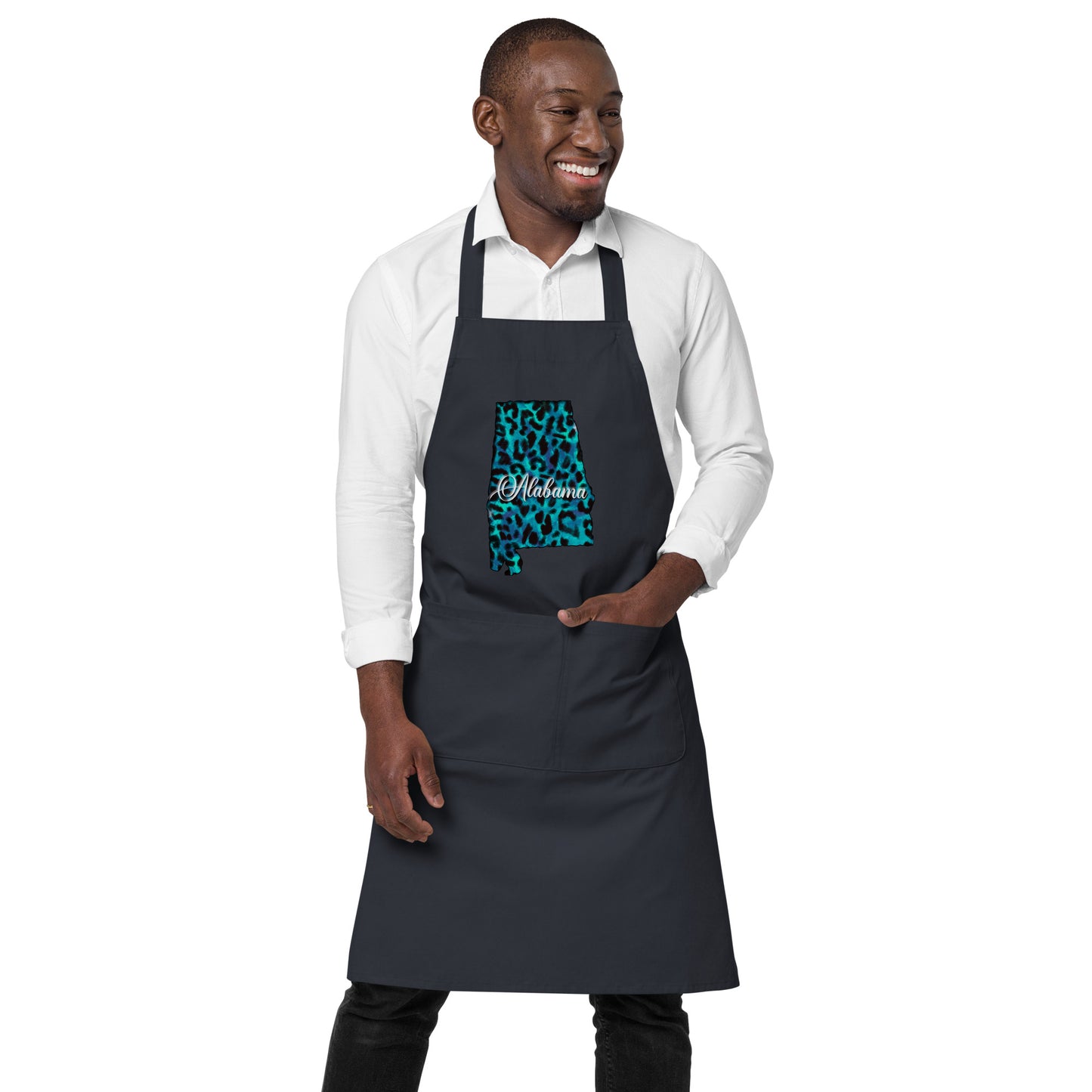 Alabama Blue Leopard Organic Cotton Apron