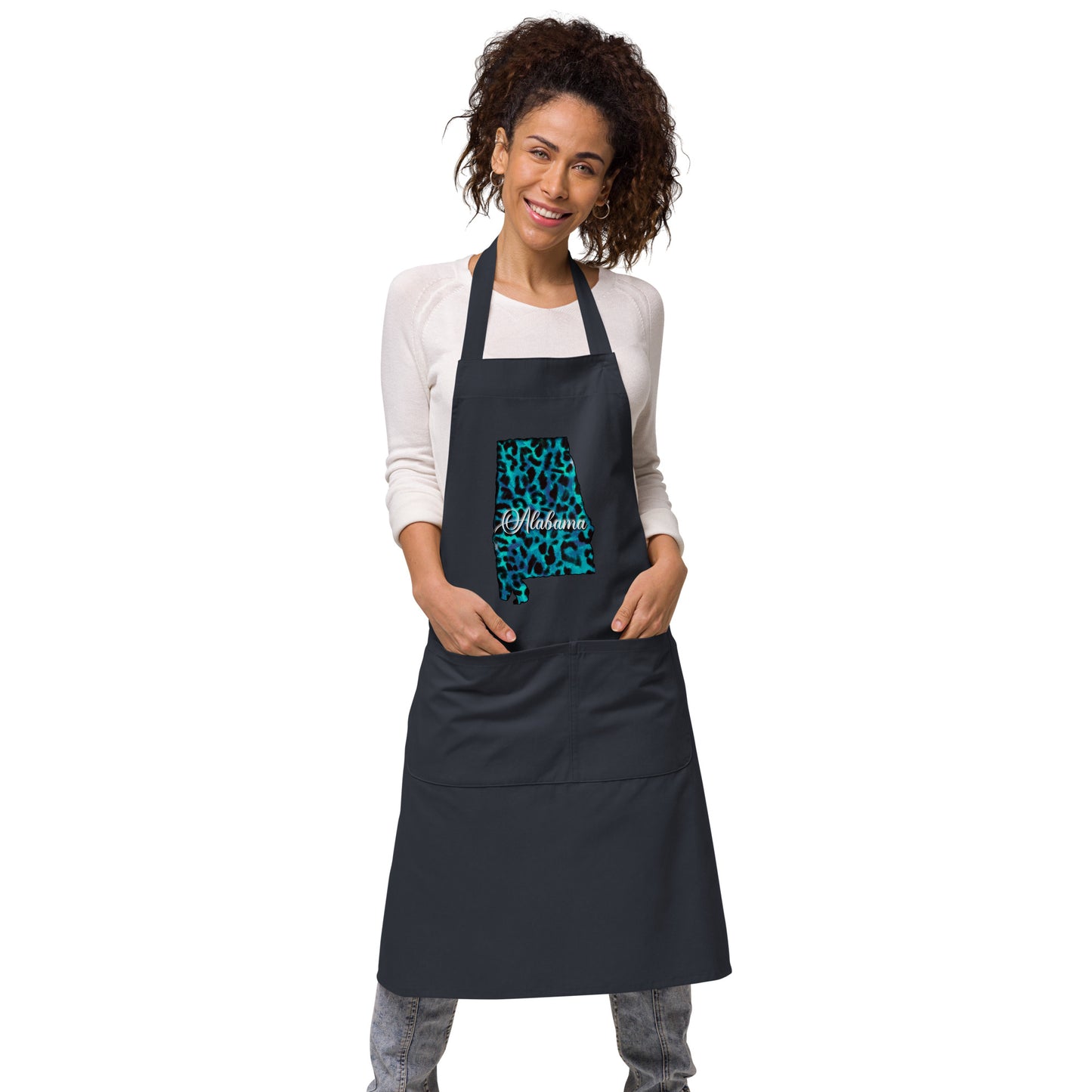 Alabama Blue Leopard Organic Cotton Apron