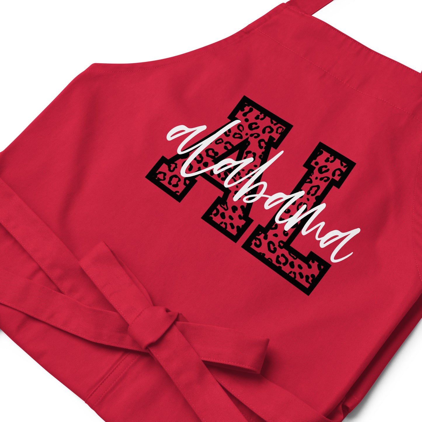 Alabama Script on Leopard AL Organic cotton apron