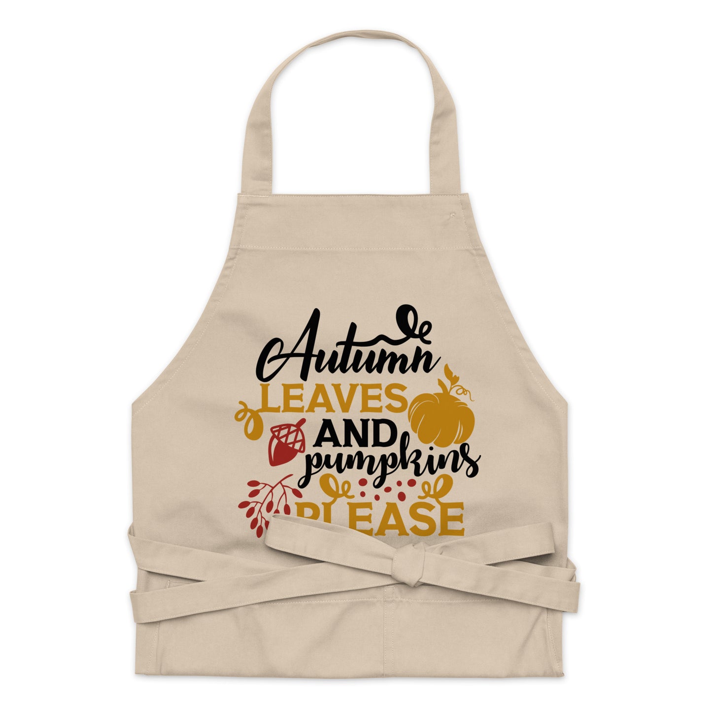 Autumn Leaves & Pumpkins Please Organic cotton apron