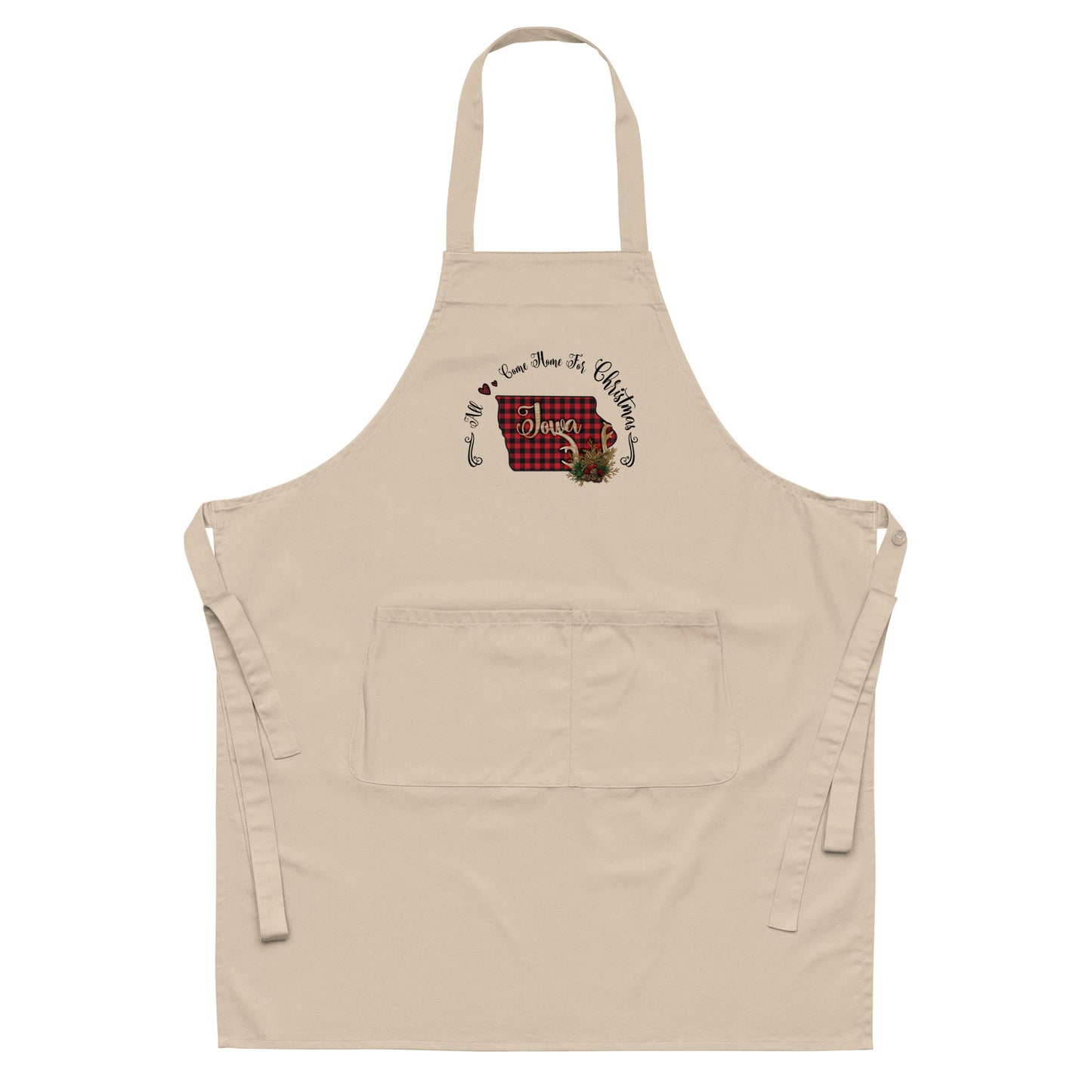 Iowa All Come Home for Christmas Organic cotton apron