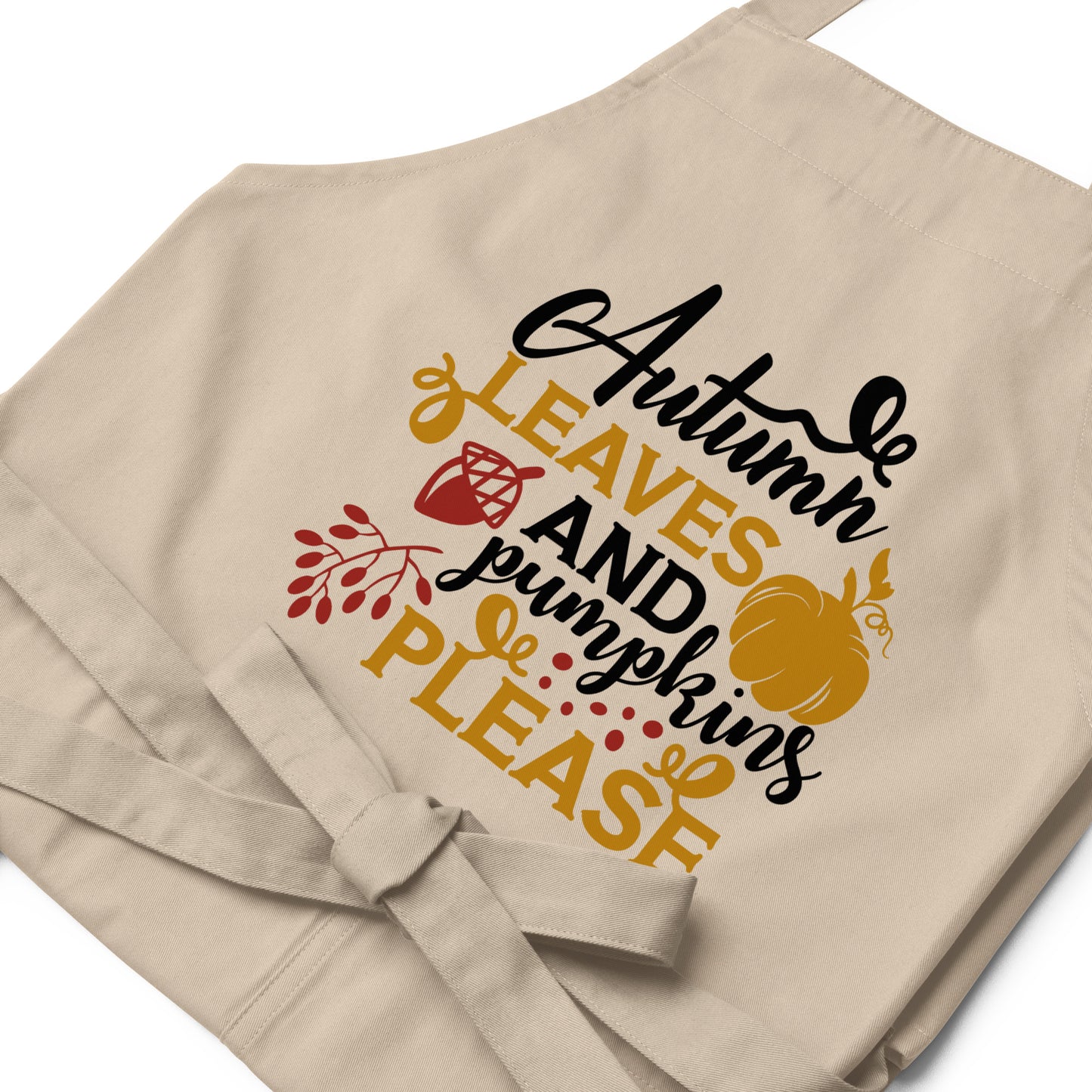 Autumn Leaves & Pumpkins Please Organic cotton apron