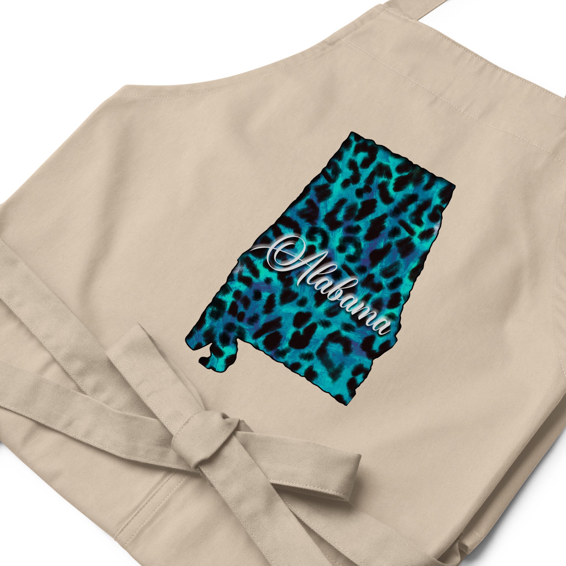 Alabama Blue Leopard Organic Cotton Apron