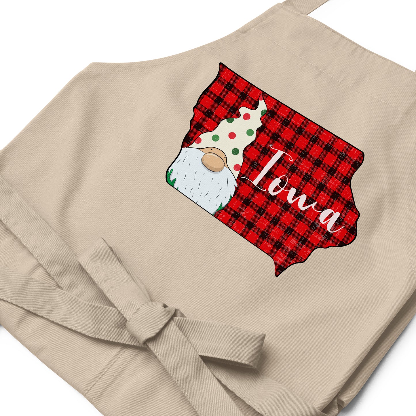 Iowa Plaid Gnome Organic cotton apron