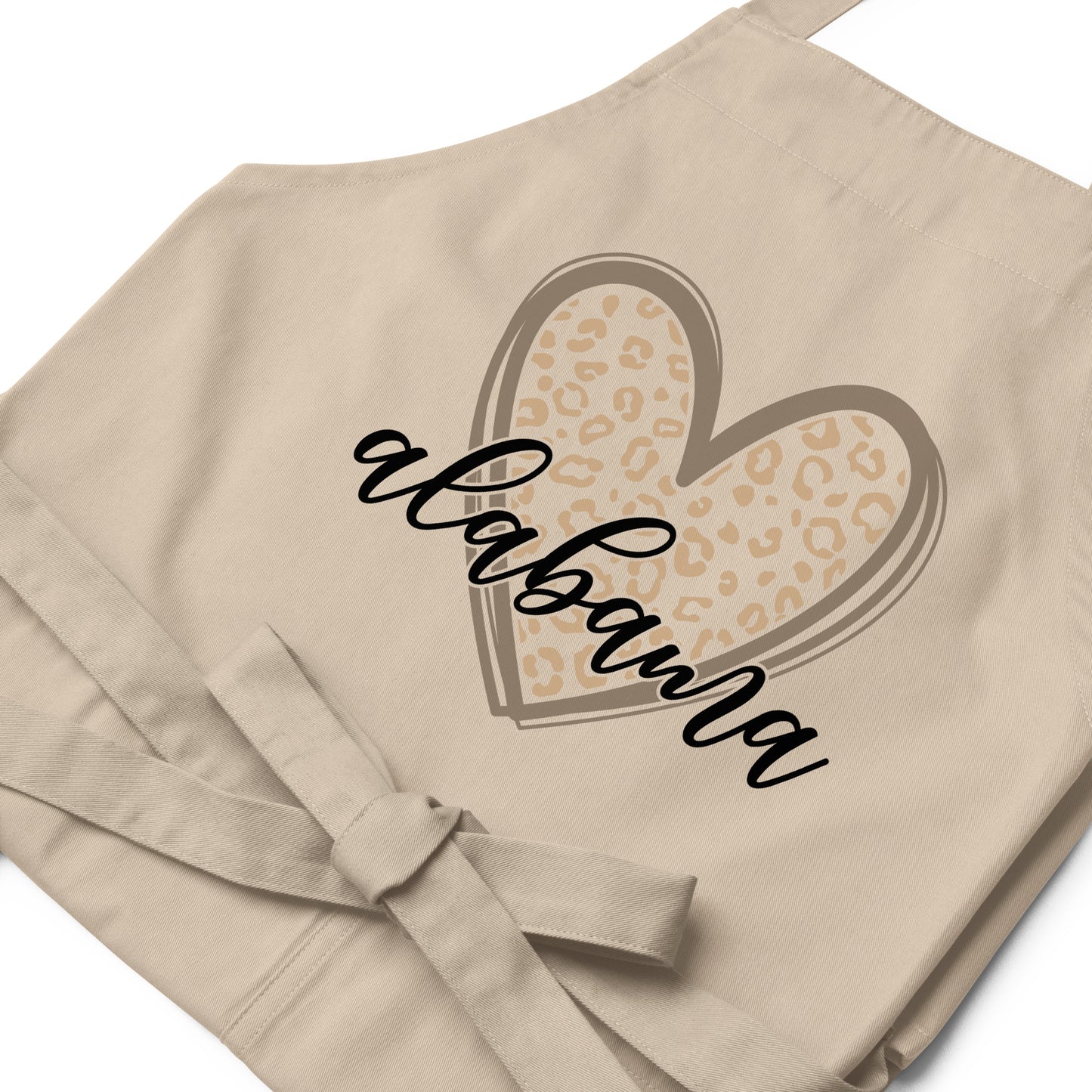 Alabama Leopard Heart Organic cotton apron