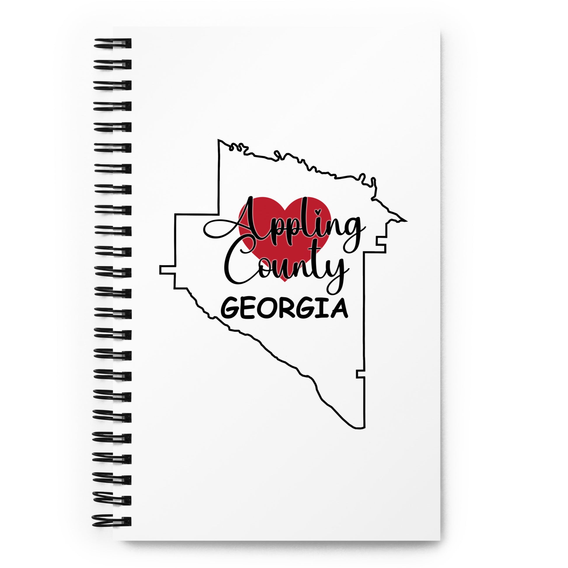 Appling County Georgia Heart in County Outline Spiral Notebook Journal Diary