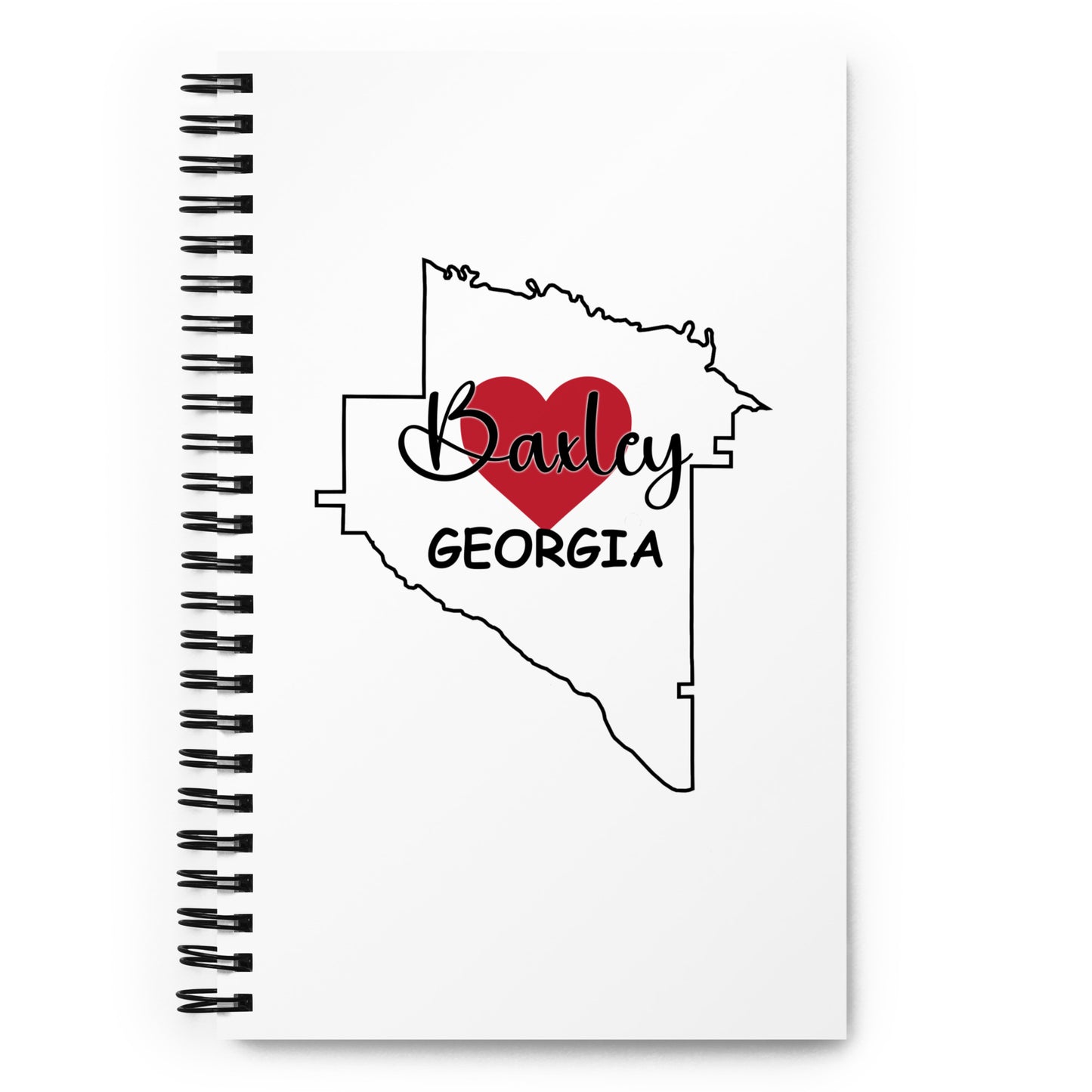 Baxley Georgia Heart in County Outline Spiral Notebook Journal Diary