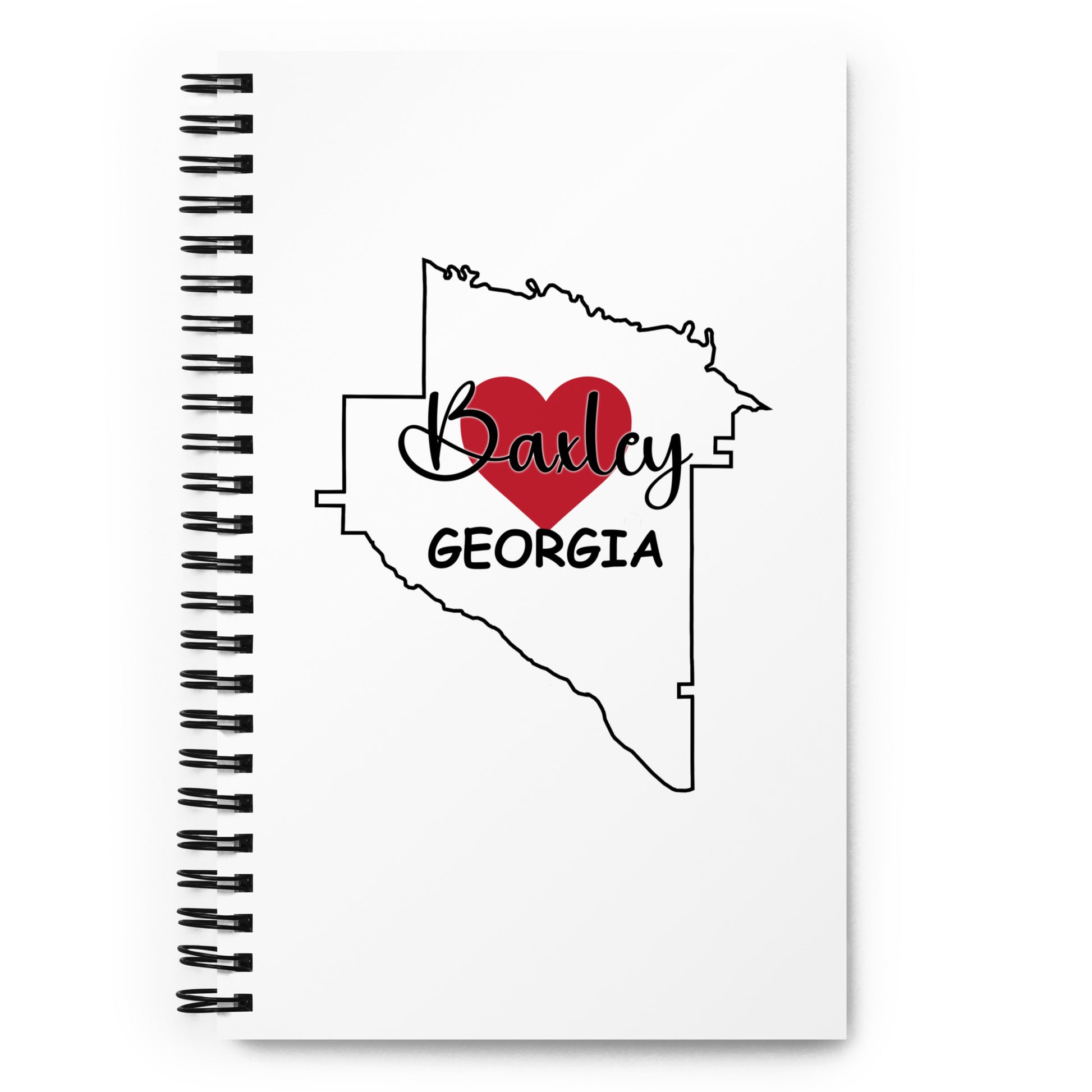 Baxley Georgia Heart in County Outline Spiral Notebook Journal Diary