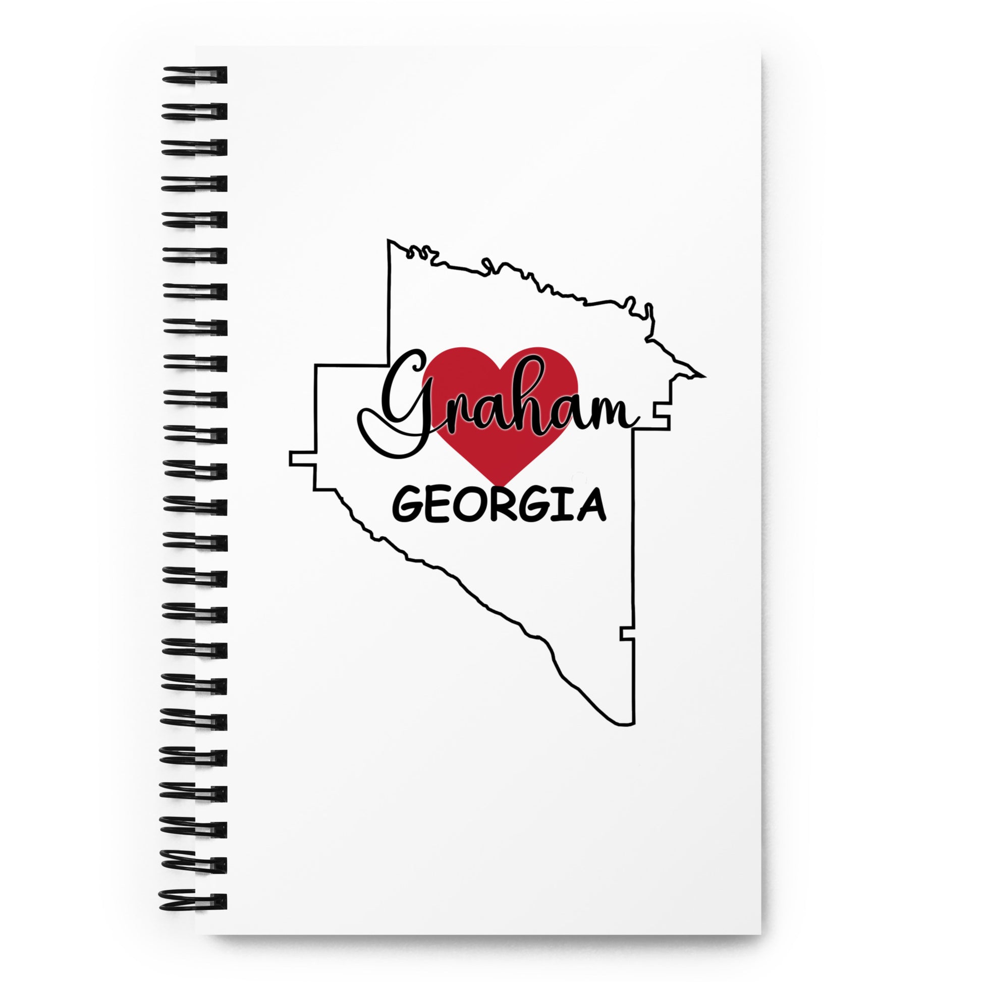 Graham Georgia Heart in County Outline Spiral Notebook Journal Diary