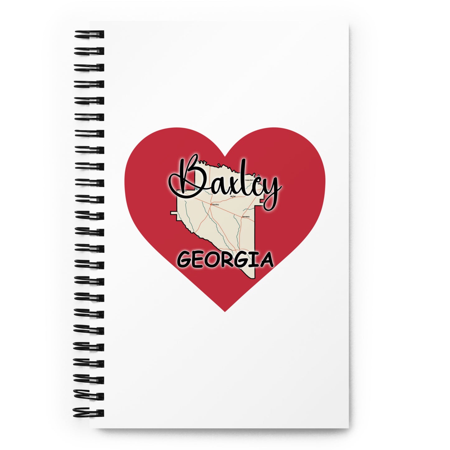 Baxley Georgia - County on Large Heart Spiral Notebook