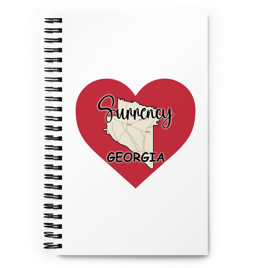 Surrency Georgia - County on Large Heart Spiral Notebook