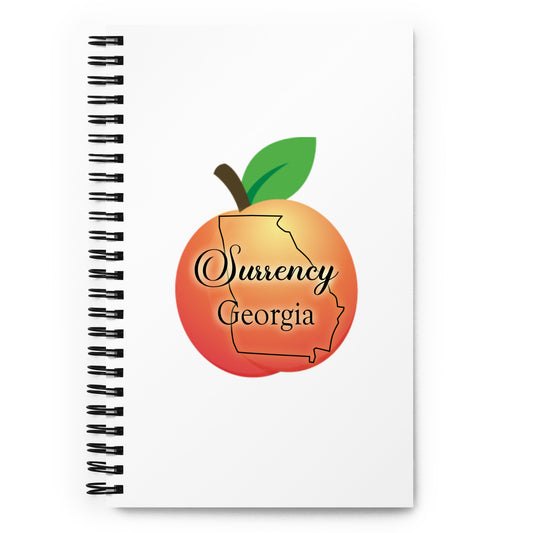 Surrency Georgia - State Outline Peach Spiral Notebook