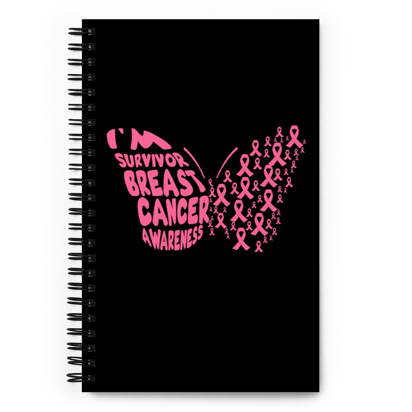 Survivor Breast Cancer Butterfly Spiral notebook