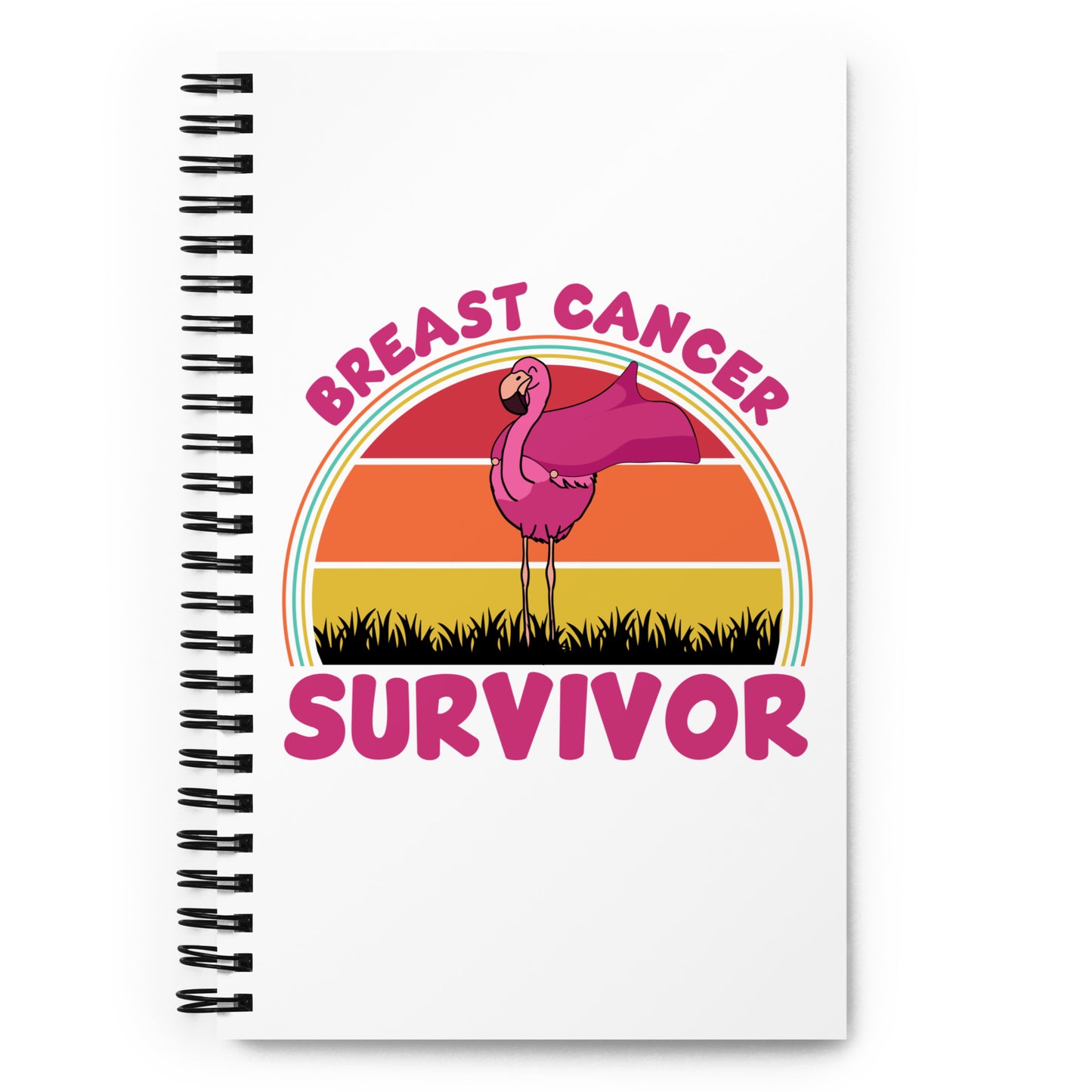 Breast Cancer Survivor Flamingo Spiral notebook