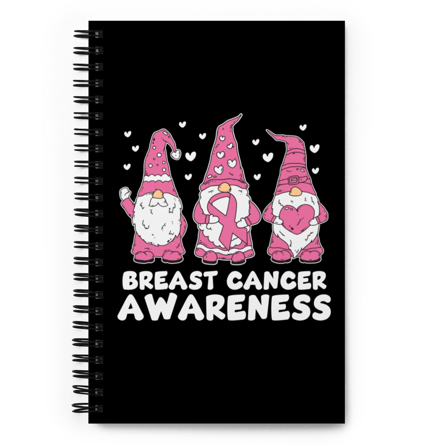 Breast Cancer Awareness Gnomes Spiral notebook