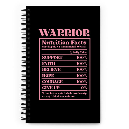 Warrior Nutrition Facts Breast Cancer Awareness Spiral notebook