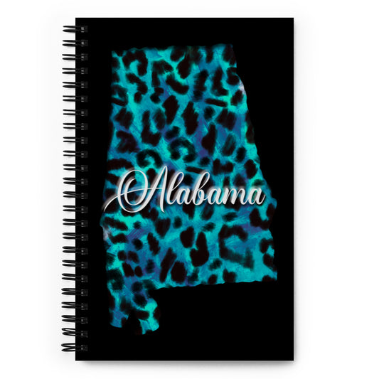 Alabama Blue Leopard Spiral Notebook