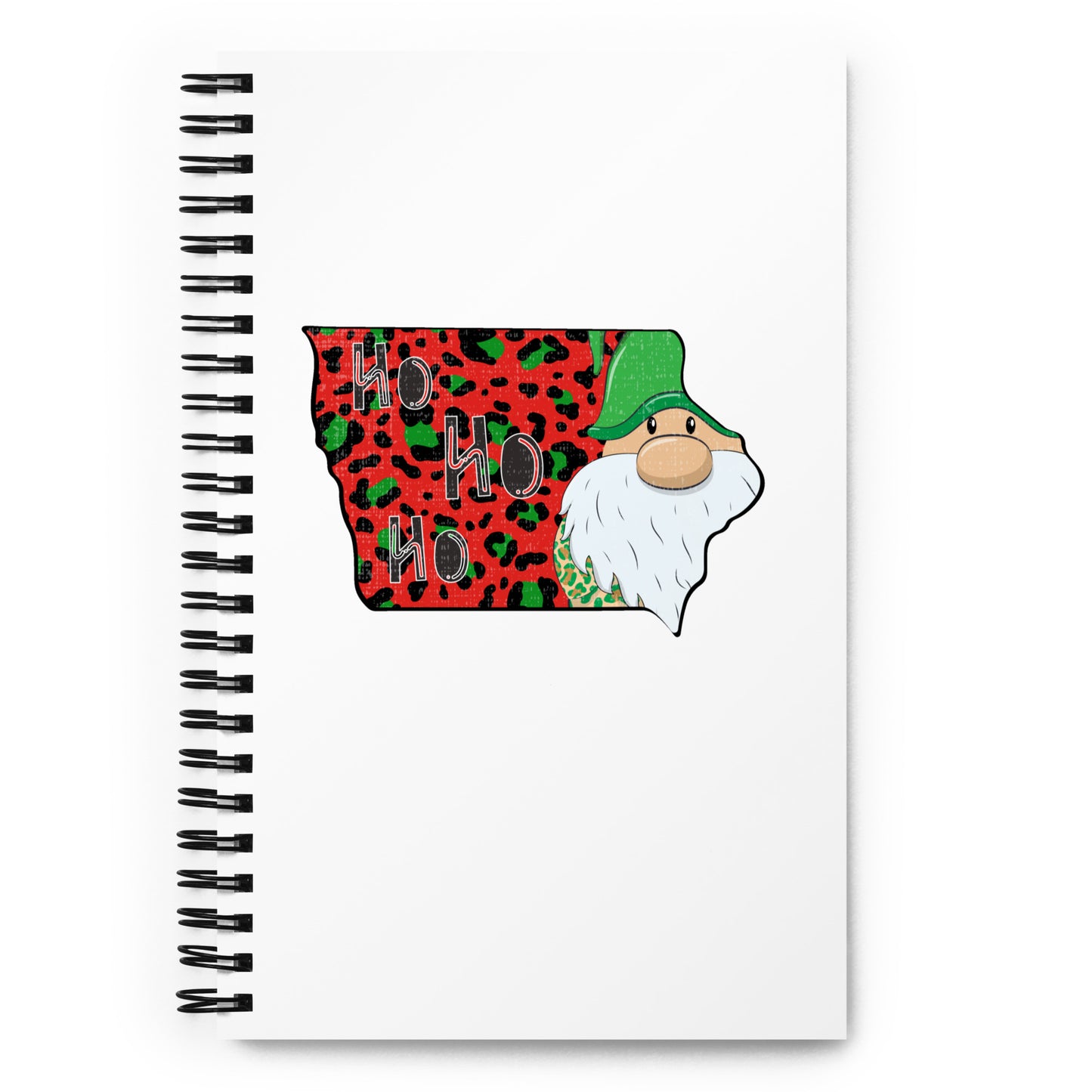 Iowa Christmas Elf Ho Ho Ho Spiral notebook