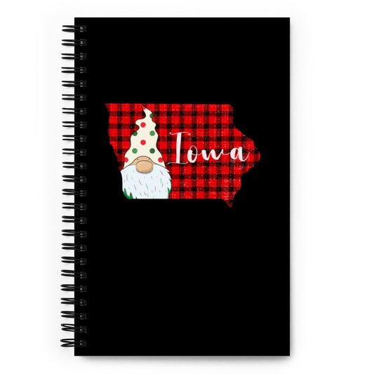 Iowa Plaid Gnome Spiral notebook
