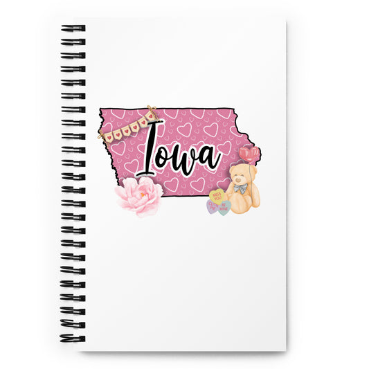 Iowa Valentine Spiral notebook
