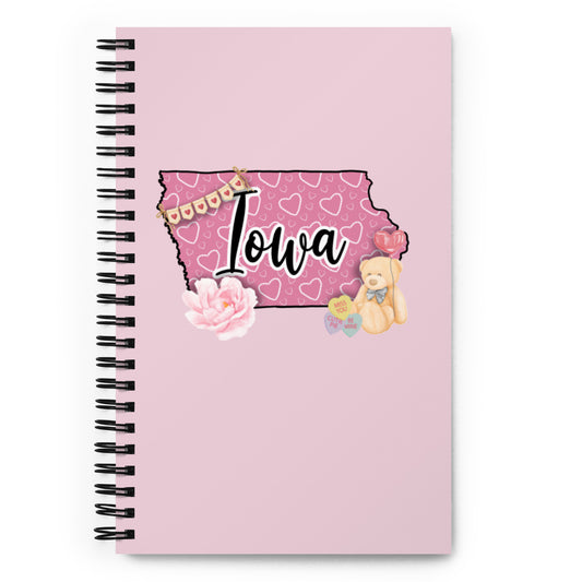 Iowa Valentine Spiral notebook