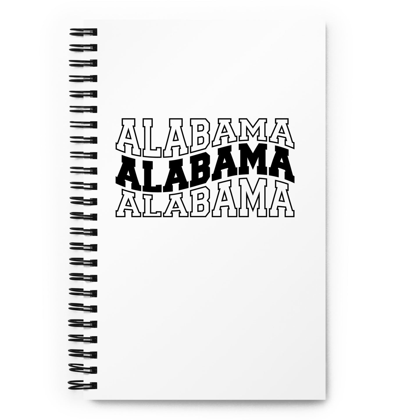 Alabama Wavy Letters Spiral notebook
