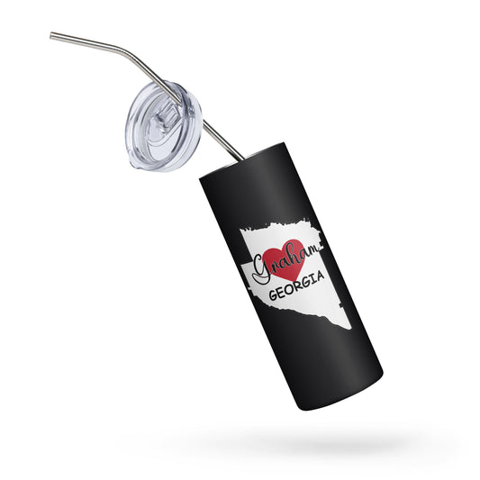 Graham Georgia GA Heart in County Outline Stainless Steel Tumbler 20 oz (600 ml)