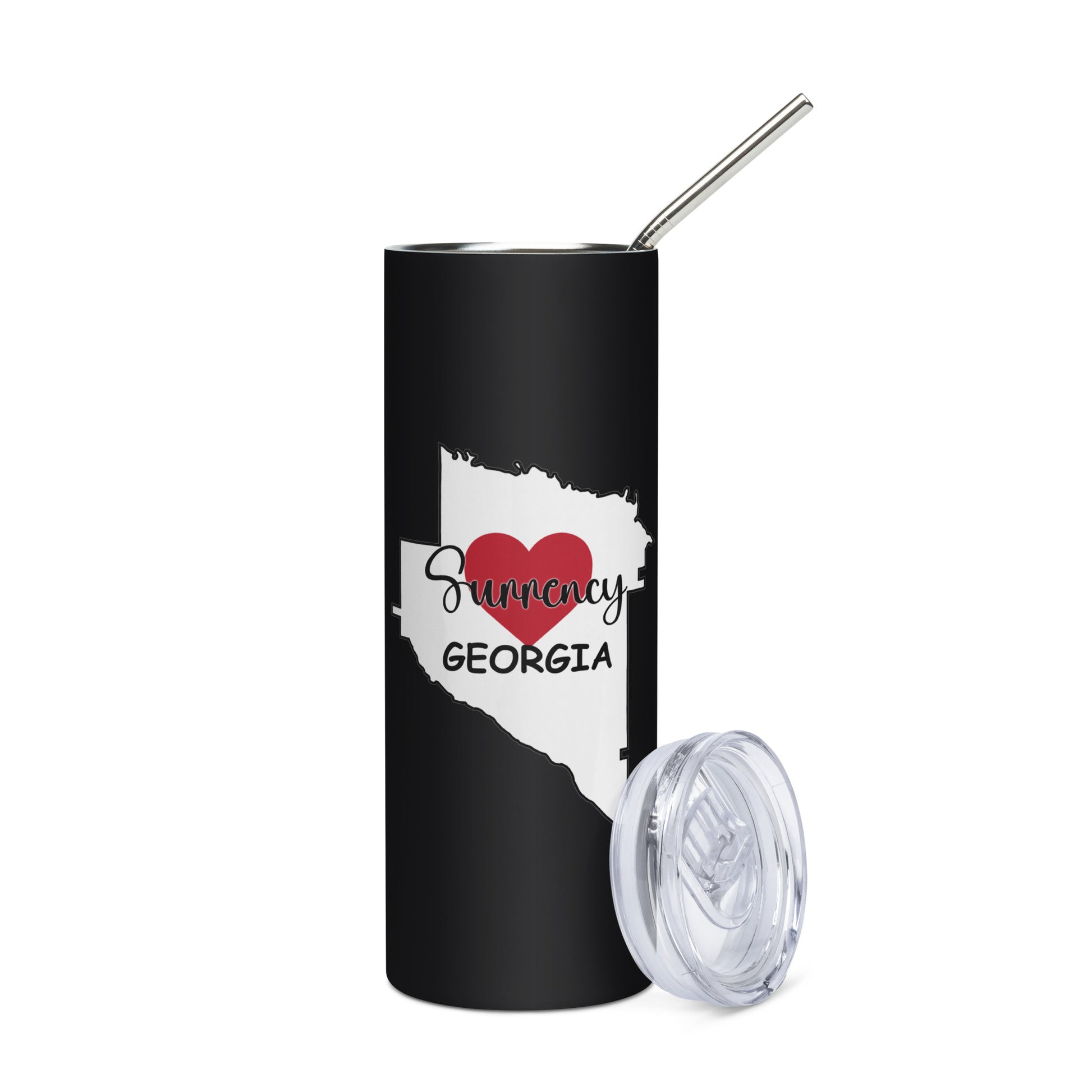Surrency Georgia GA Heart in County Outline Stainless Steel Tumbler 20 oz (600 ml)