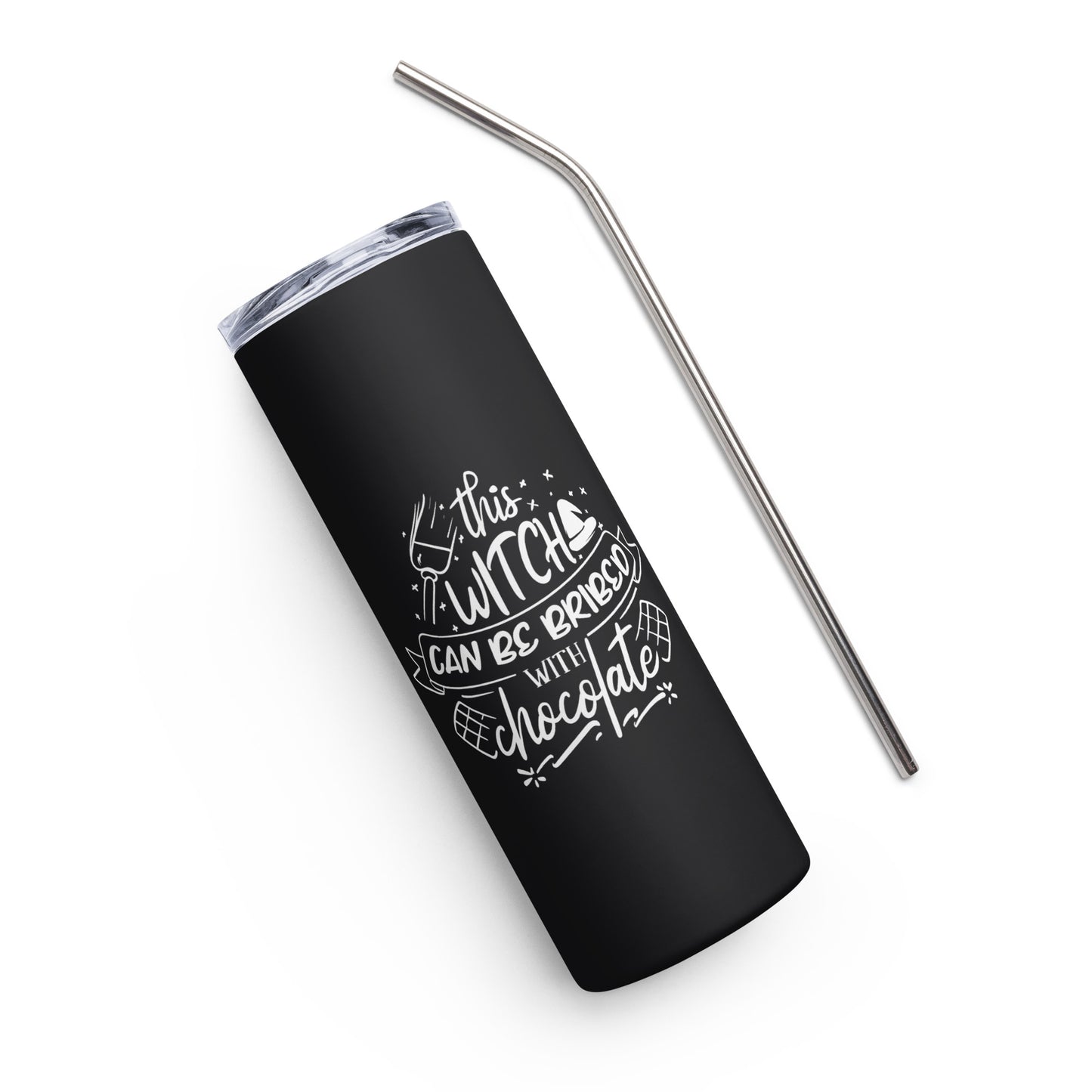 This Witch Can Be Bribed with Chocolate Stainless steel tumbler