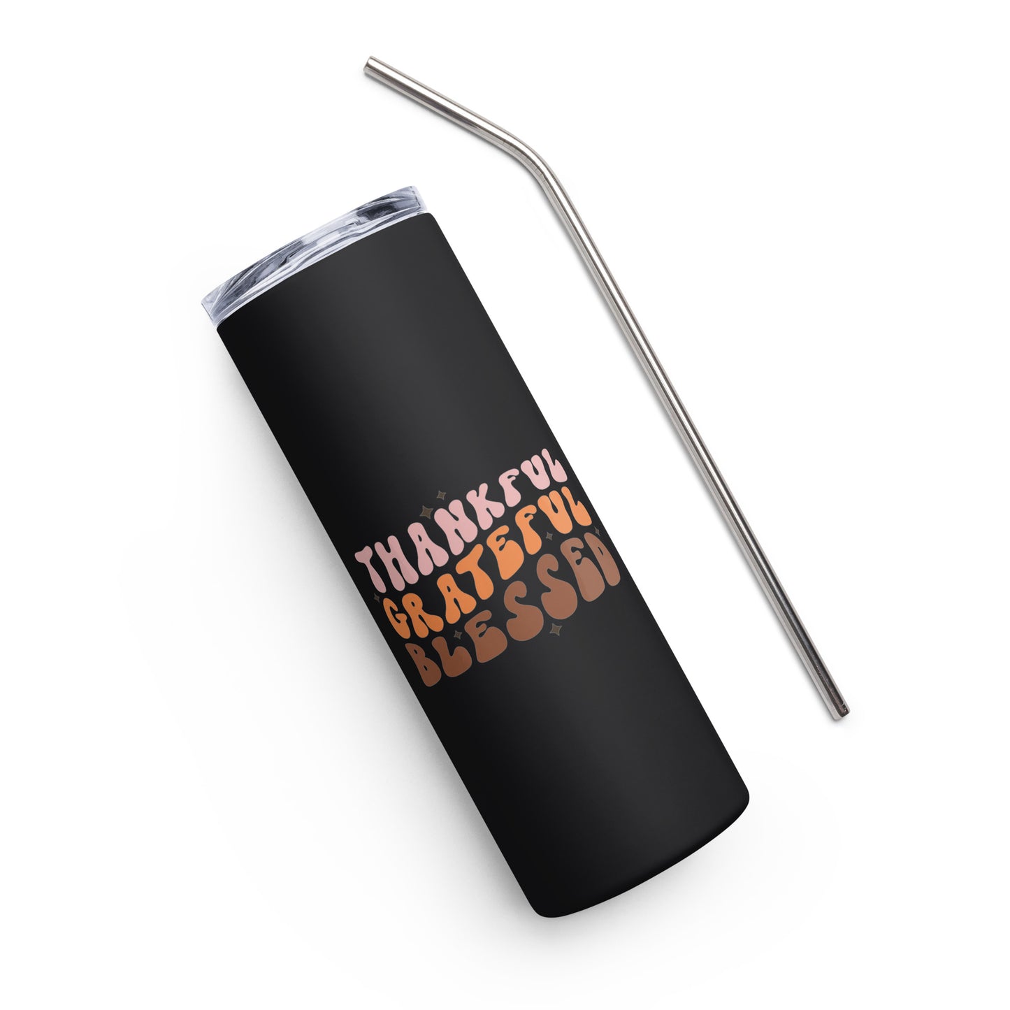 Thankful Grateful and Blessed Stainless steel tumbler