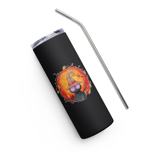 Witch Cat Stainless steel tumbler