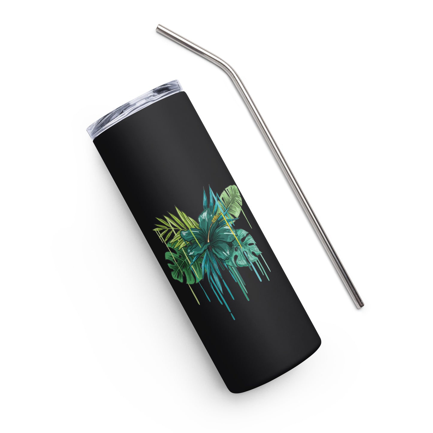 Green Flower Stainless steel tumbler