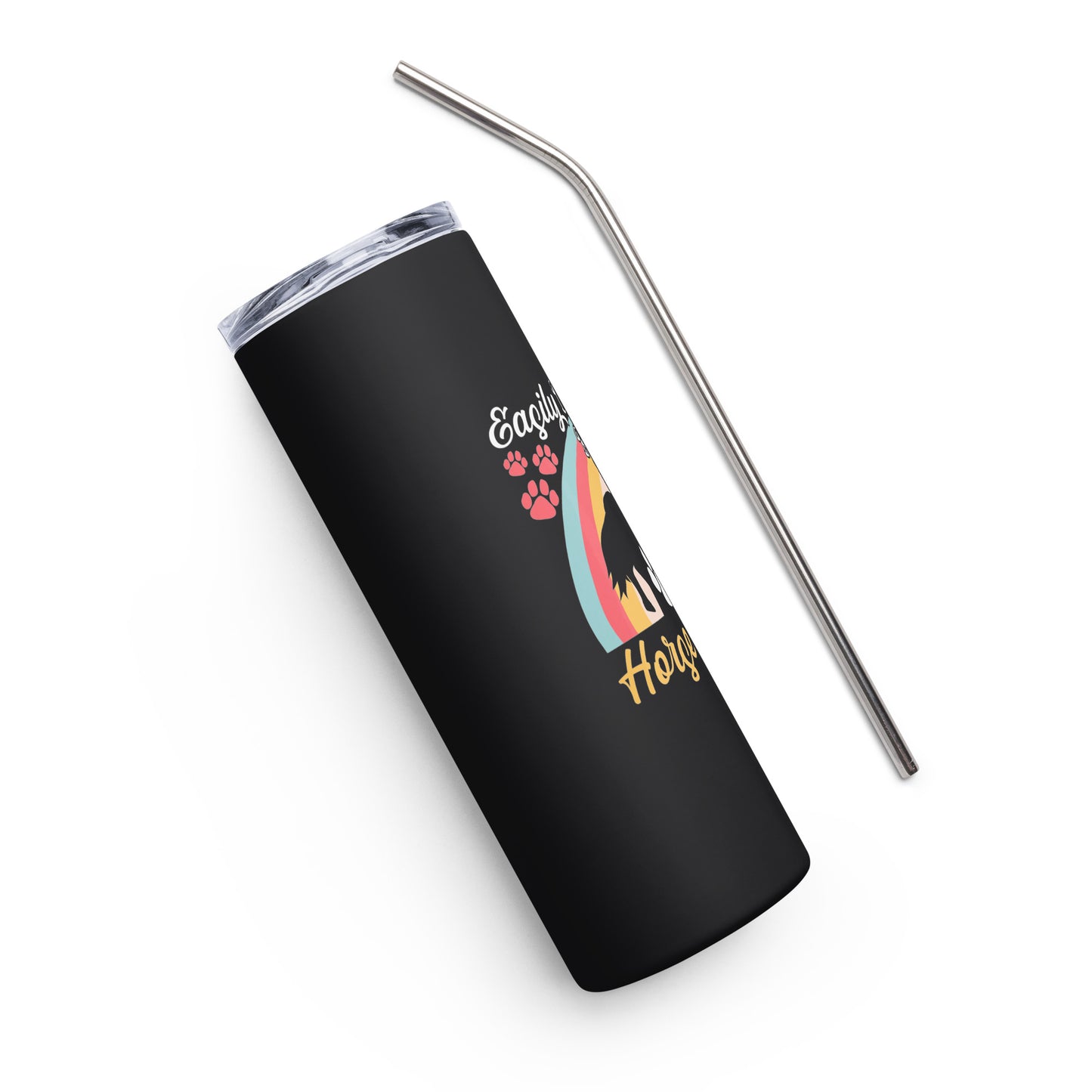 Easily Distracted by Horse and Dogs Stainless steel tumbler