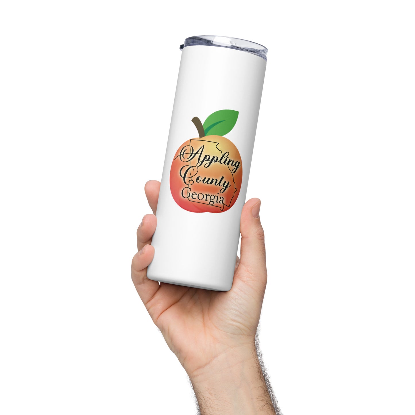 Appling County Georgia State Outline on Peach Stainless Steel Tumbler 20 oz (600 ml)