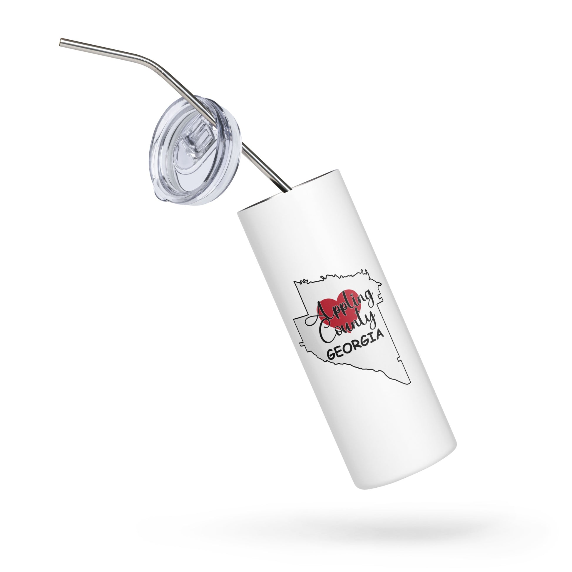 Appling County Georgia GA Heart in County Outline Stainless Steel Tumbler 20 oz (600 ml)