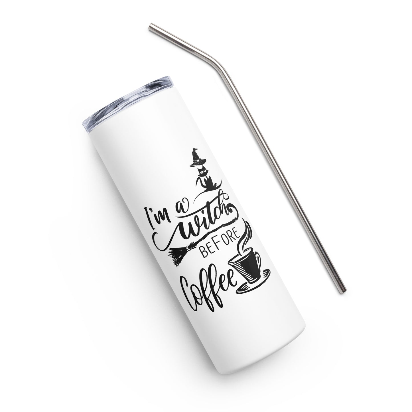 I'm a Witch Before Coffee Stainless steel tumbler