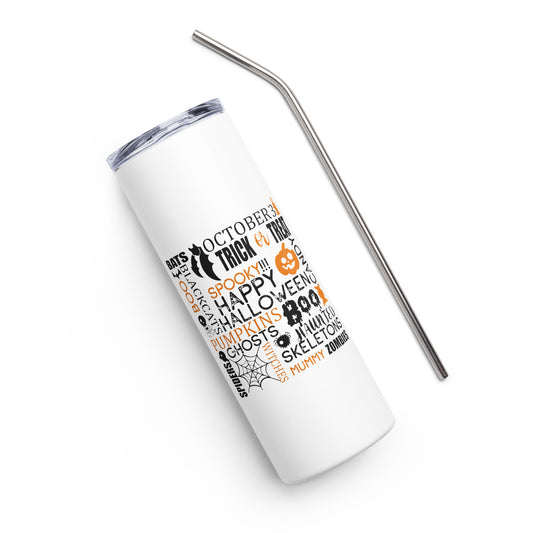 Halloween Words Stainless steel tumbler