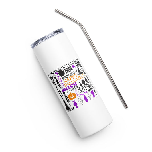 Halloween Words Stainless steel tumbler