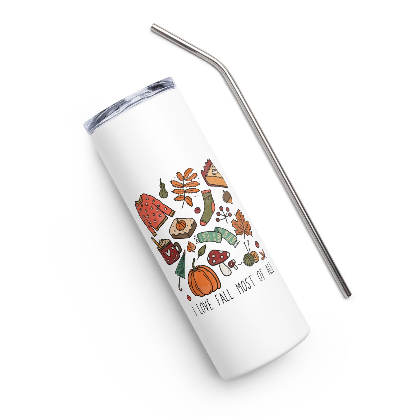 I Love Fall Most of All Stainless steel tumbler