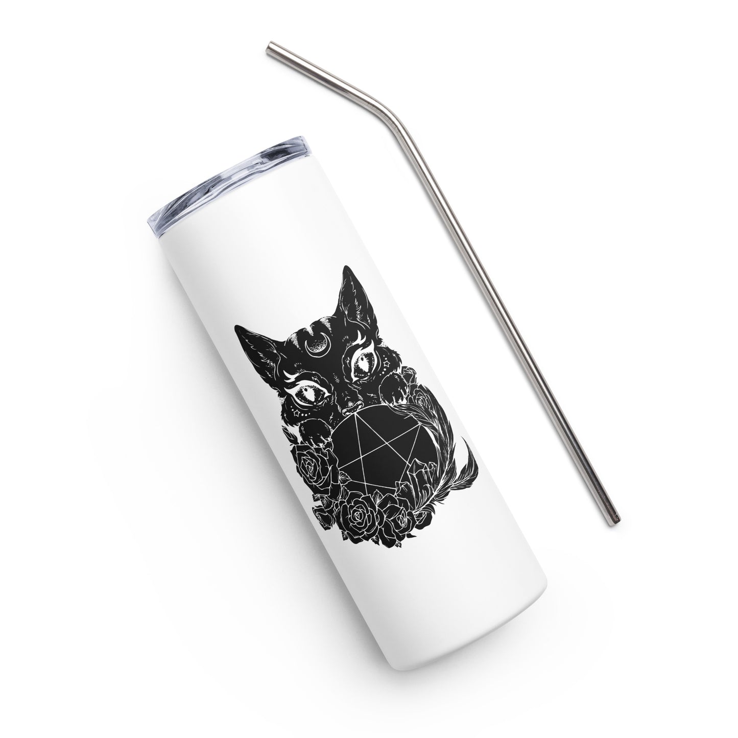 Cat Pentagram Stainless steel tumbler