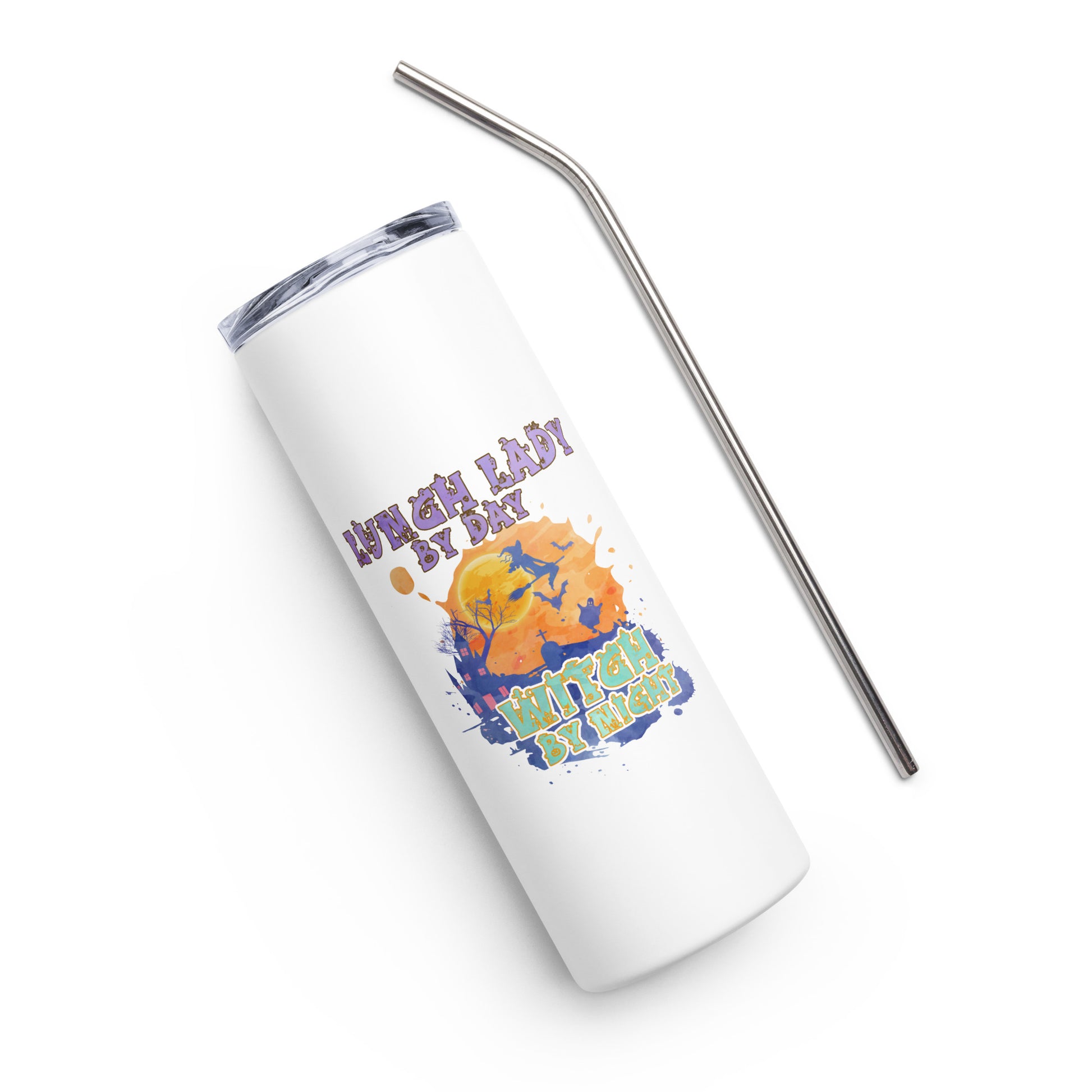 Lunch Lady by Day Witch by Night Stainless steel tumbler
