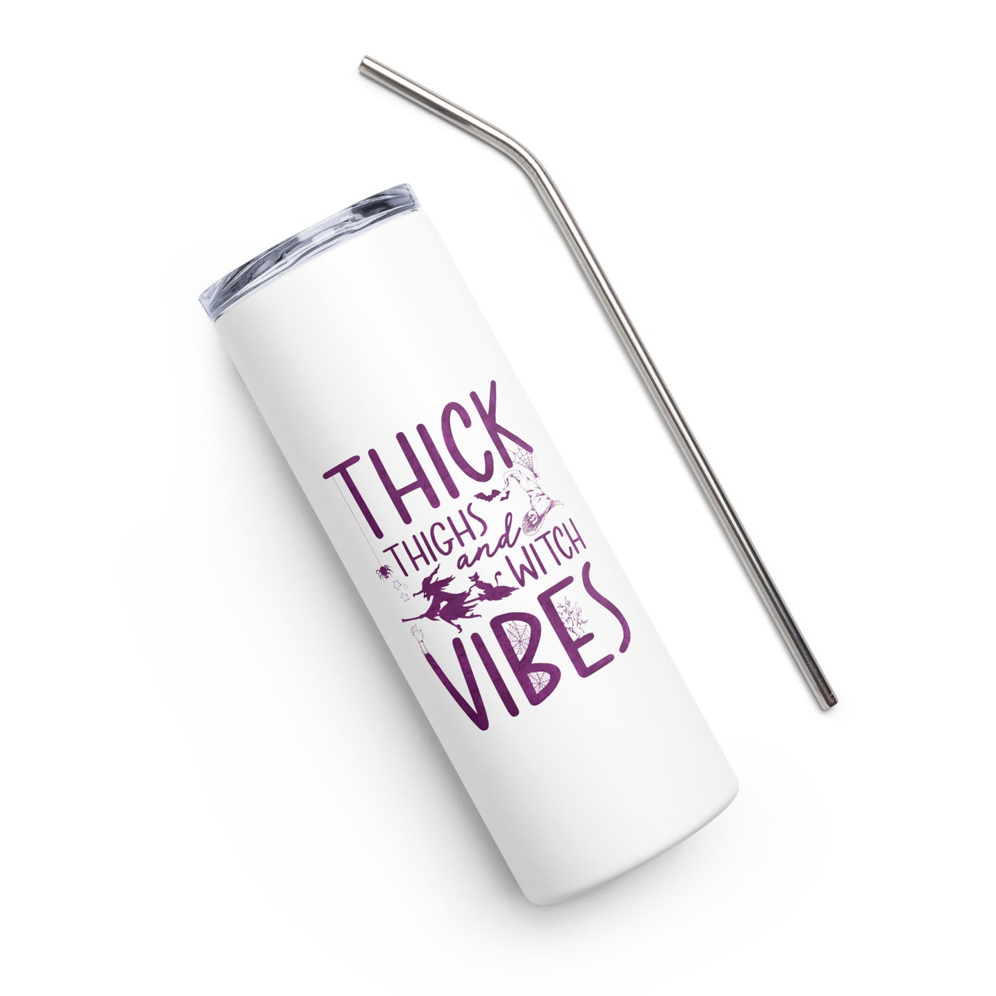 Thick Thighs and Witch Vibes Stainless steel tumbler