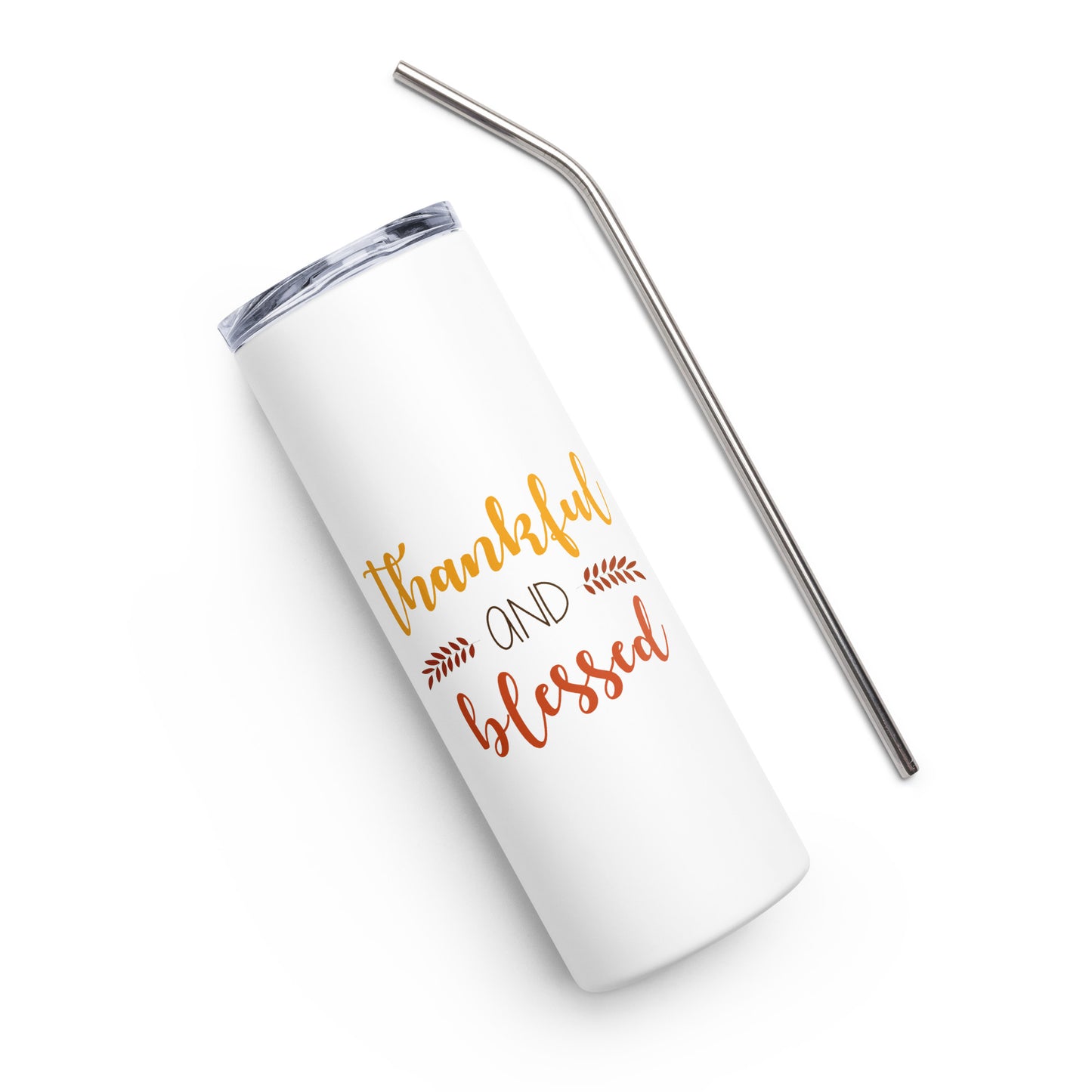 Thankful and Blessed Stainless steel tumbler