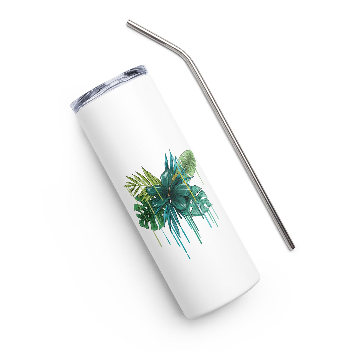 Green Flower Stainless steel tumbler