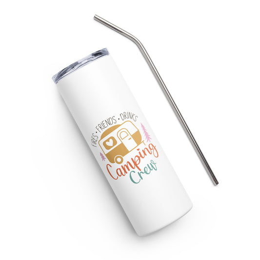 Fires Friends Drinks Camping Crew Stainless steel tumbler