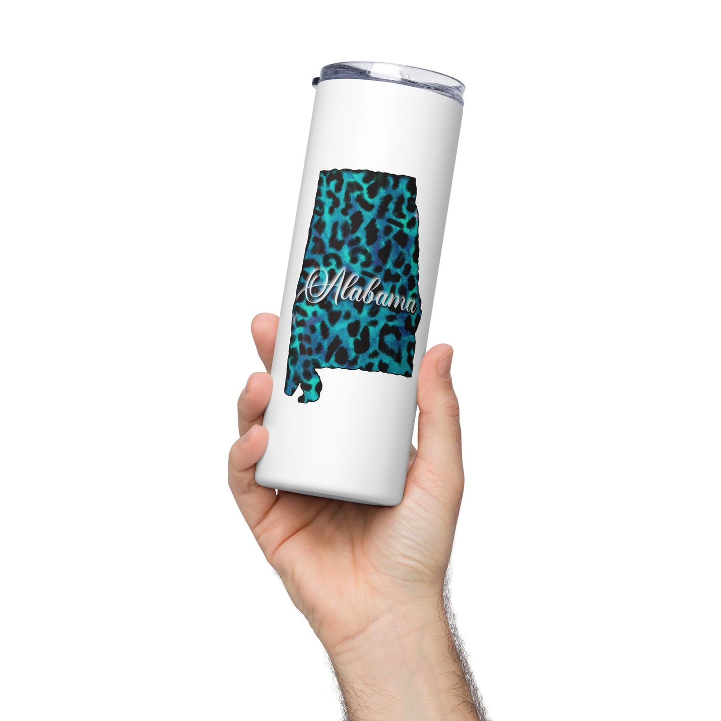 Alabama Blue Leopard Stainless Steel Tumbler