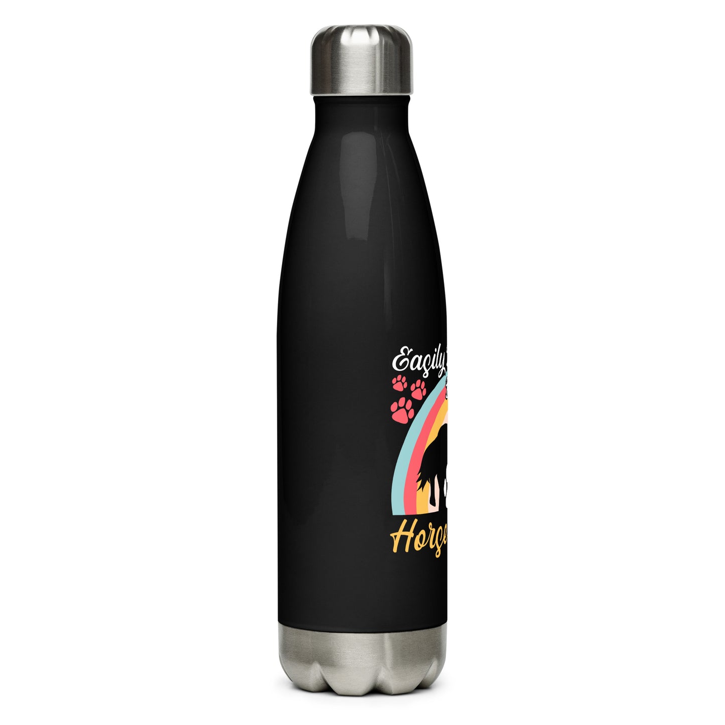Easily Distracted by Horse and Dogs Stainless Steel Water Bottle