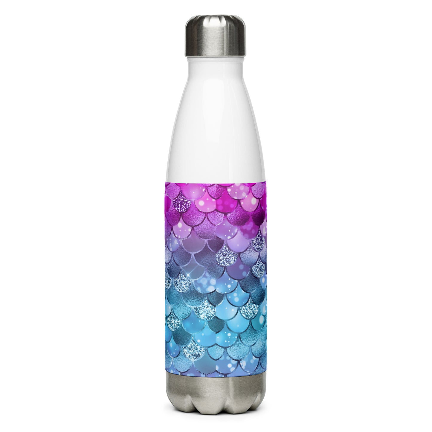 Mermaid Pink Purple Blue Stainless Steel Water Bottle